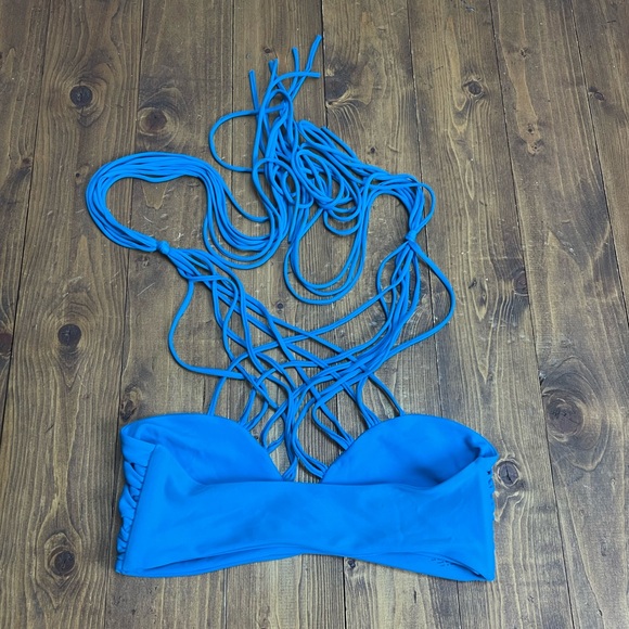Mikoh size small kahala bikini top turquoise blue - Picture 2 of 3